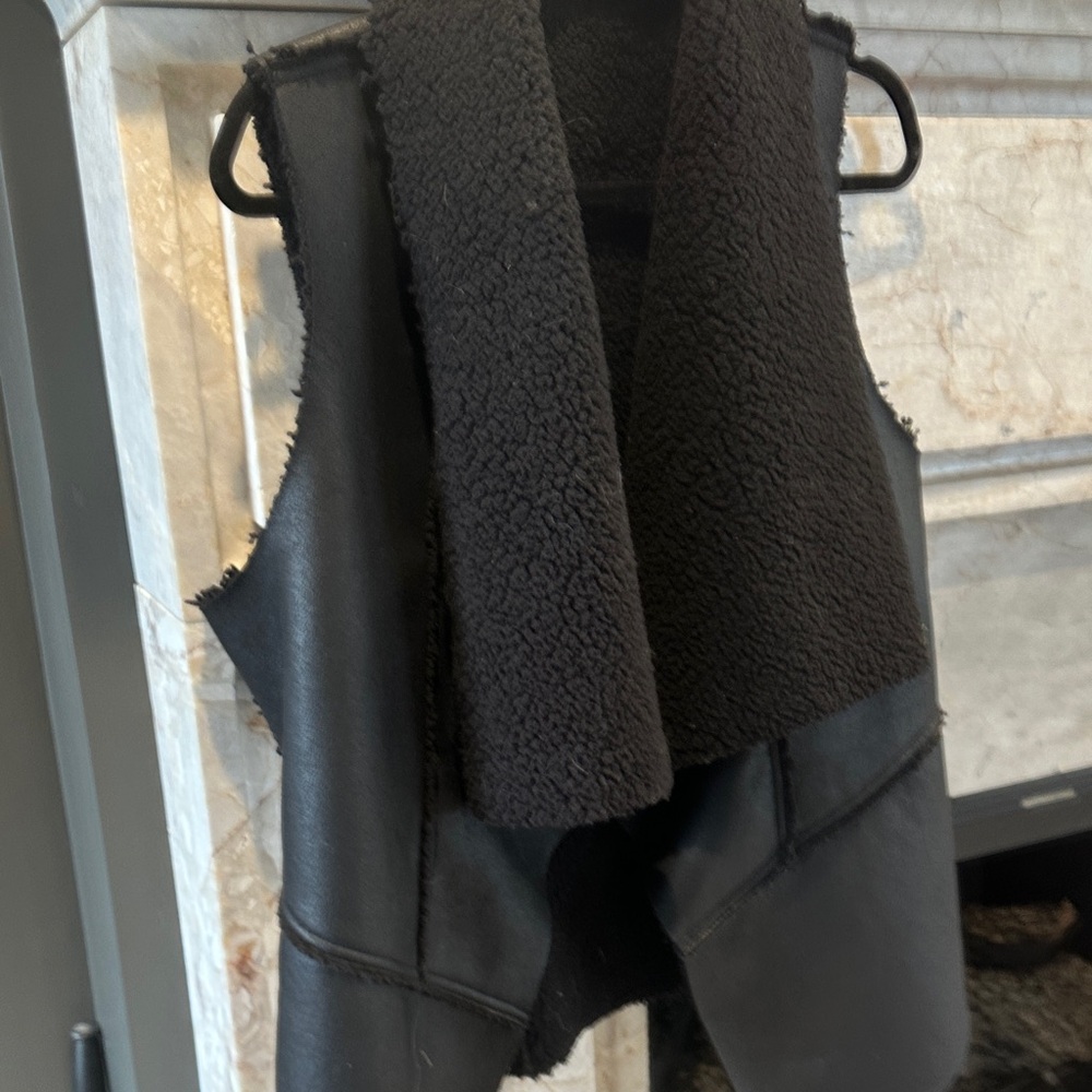 Women's Black Shearling Vest